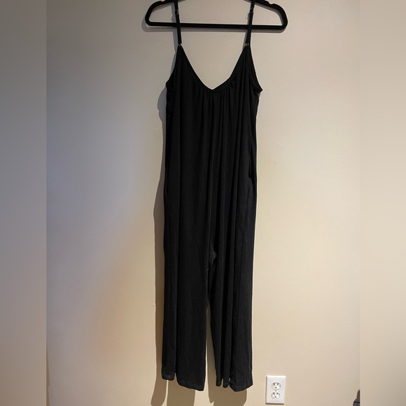 Unbranded Tank Top Jumpsuit Sleeveless Pockets Black Size Medium - Picture 1 of 4